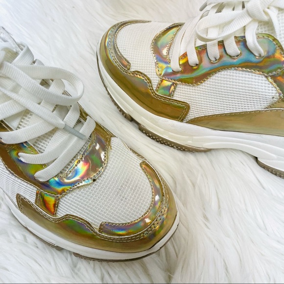 Gold metallic chunky sneaker - Picture 5 of 7